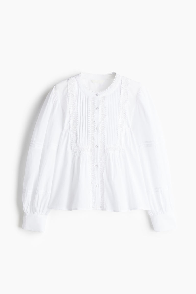 H & M - Blouse with Pintucks - White | H&M (US + CA)