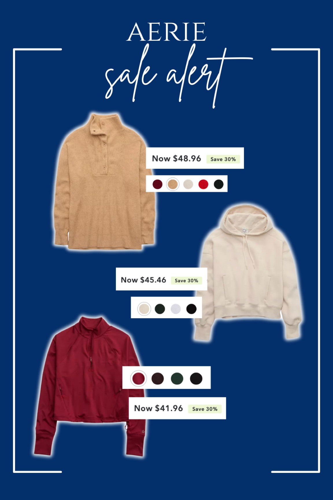 Huge sweater sale at Aerie! These pair perfectly with their offline leggings (also linked) 🖤

#LTKSeasonal #LTKFindsUnder50 #LTKSaleAlert