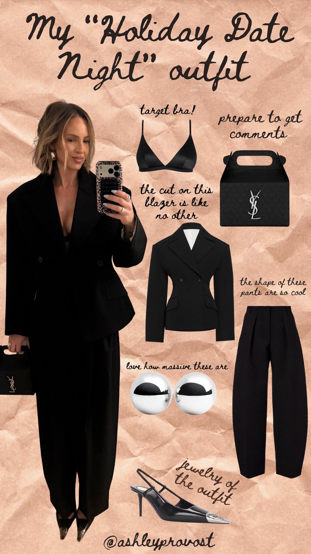 Wearing a size 40 in the blazer. I got so many compliments on this outfit! I love the silhouette of it. The barrel jeans with the cinched waist of the blazer, it was so cool! I do not regret these YSL shoes. They’re like the jewelry of the outfit, perfection. Run tts

#LTKHoliday #LTKWorkwear #LTKootd