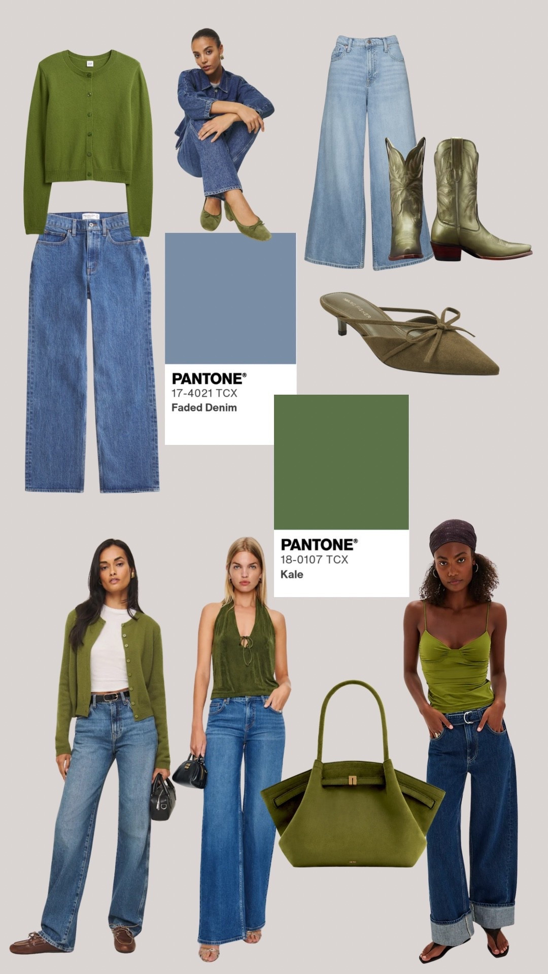 Styling Pantone color combinations: olive and denim 🍸 this combination is quentisential fall. An olive green sweater with your favorite denim and a cute bag is chefs kiss. I’ve linked everything you see here plus my favorite jeans from Abercrombie and Paige. #olivegreen#denim#styling#sweater#boots

#LTKFindsUnder100 #LTKSeasonal #LTKStyleTip