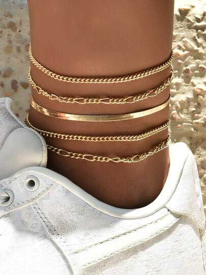 5pcs Minimalist Anklet | SHEIN