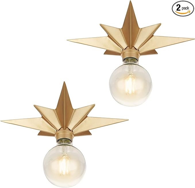 FRIDEKO HOME 2 Pack Flush Mount Ceiling Light - Star Light Fixture Hallway Light Fixtures Ceiling... | Amazon (US)