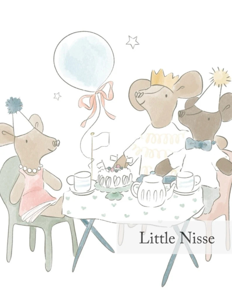 Mice Tea Party Thank You Sticker Template: Girls Birthday (digital Download) - Etsy | Etsy (US)