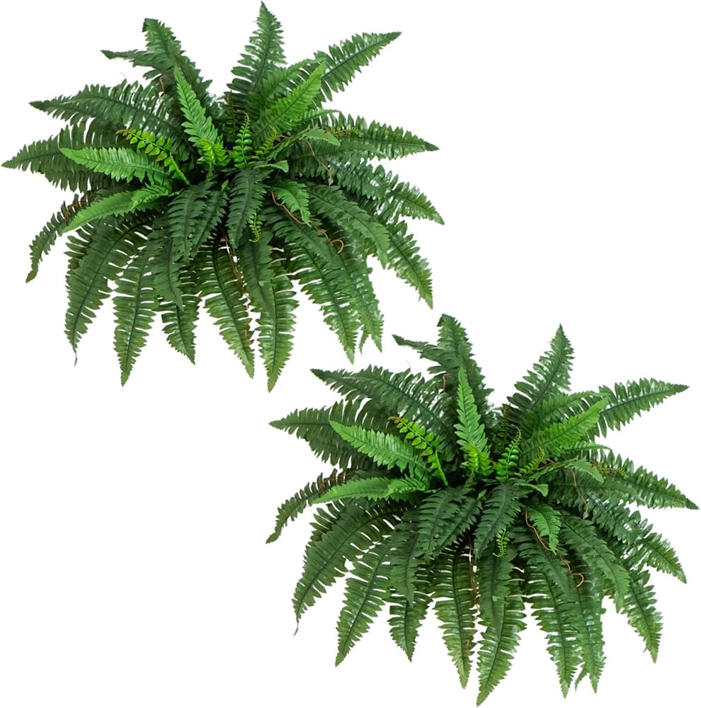 Nearly Natural 40IN Artificial Boston Fern Large Hanging Plant, Set of 2 Artificial Ferns that Lo... | Amazon (US)