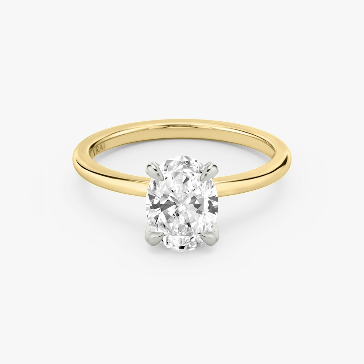 The Classic Two Tone Oval Engagement Ring in Yellow Gold | VRAI | Vrai and Oro