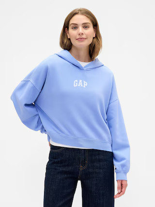 Relaxed Gap Mini-Logo Cropped Hoodie | Gap Factory