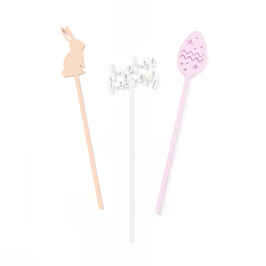 Easter Party Drink Stirrers, Pack of 12 | The Cotton & Canvas Company