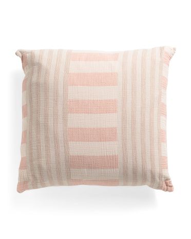 Made In Portugal 22x22 Striped Cotton Pillow | TJ Maxx