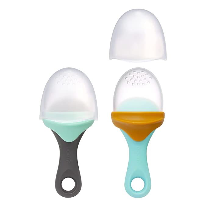 Boon PULP Easy Grip Frozen Food Silicone Feeder & Baby Teething Toy, Orange/Blue | Amazon (US)
