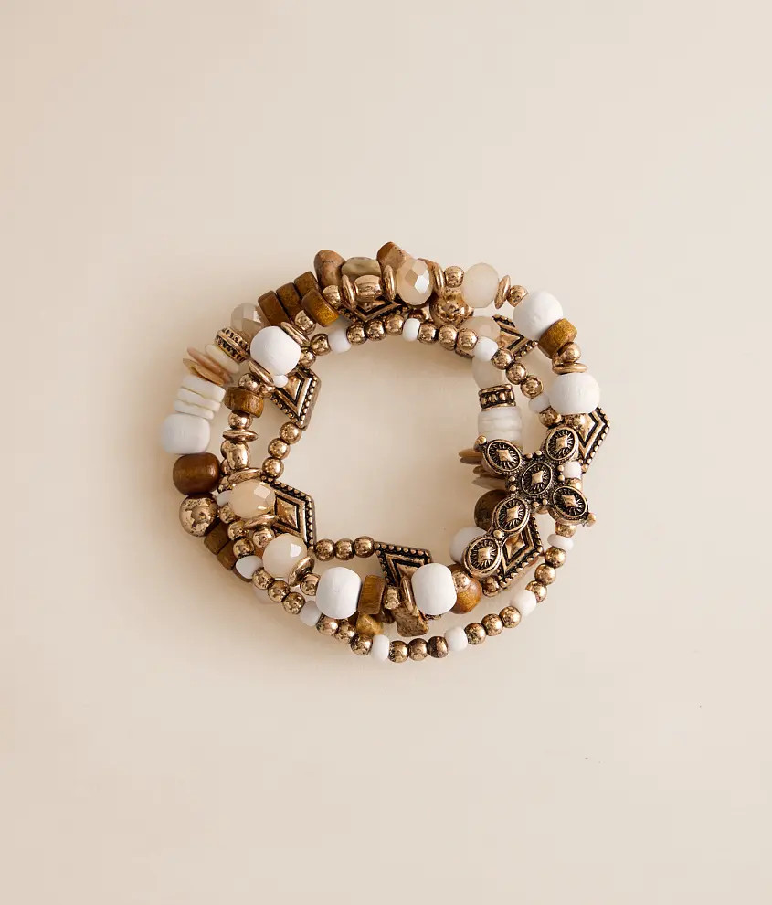 4 Pack Western Beaded Bracelet Set | Buckle