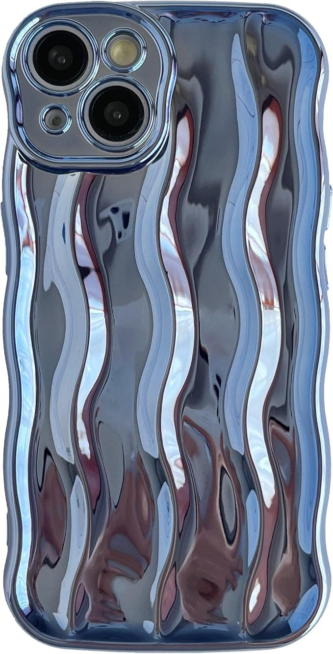 Caseative for iPhone 14 Case,Water Ripple Pattern Curly Wave Frame Soft Compatible with iPhone Ca... | Amazon (US)