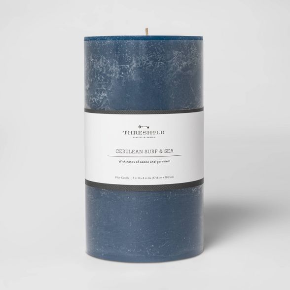 Pillar Cerulean Surf and Sea Candle Navy - Threshold™ | Target