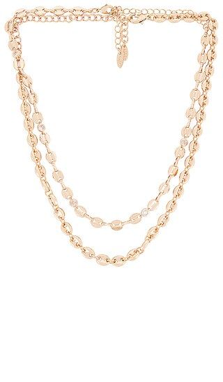 Ettika Layered Chain Necklace in Metallic Gold. | Revolve Clothing (Global)
