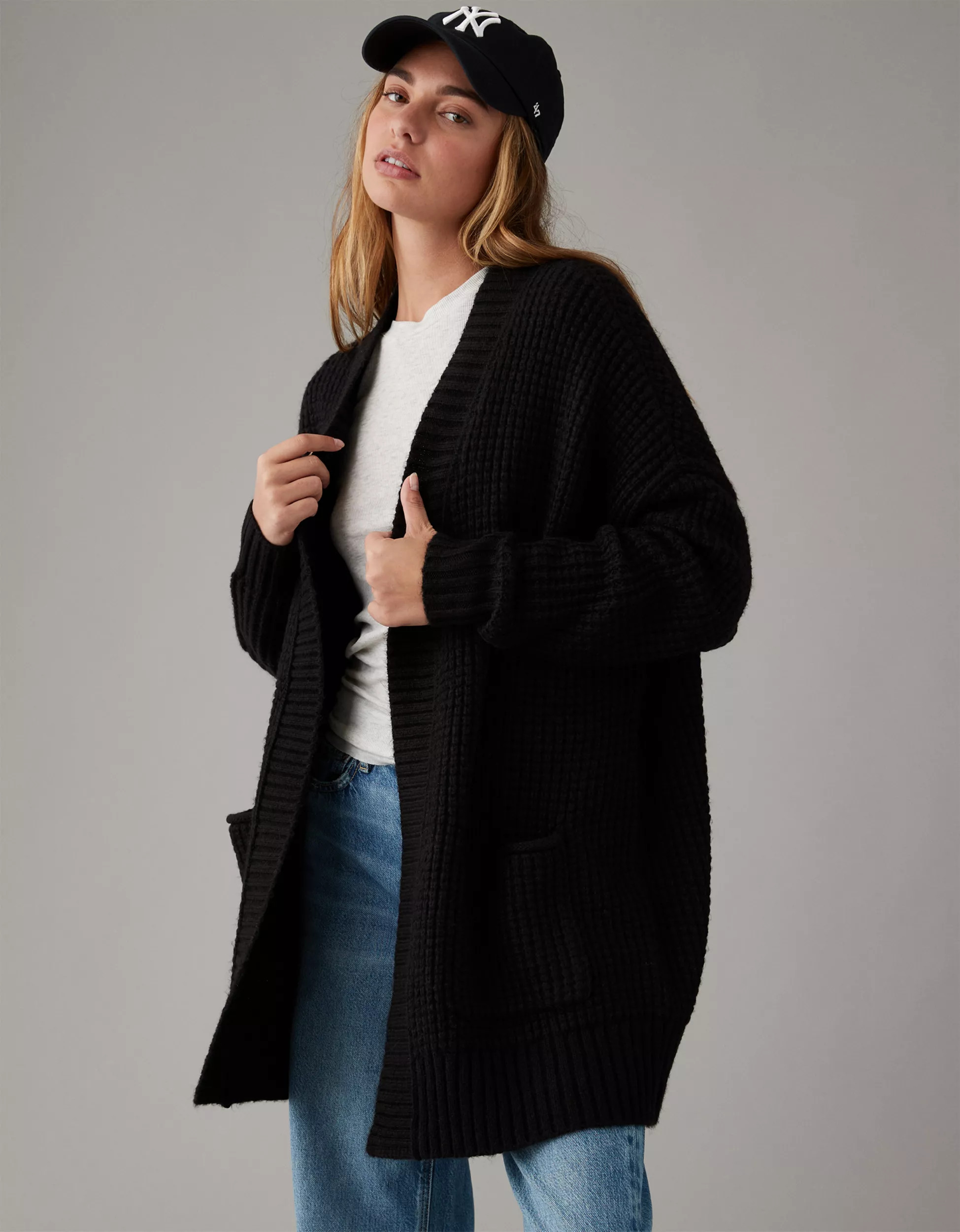 AE Whoa So Cozy Waffle Cardigan | American Eagle Outfitters (US & CA)