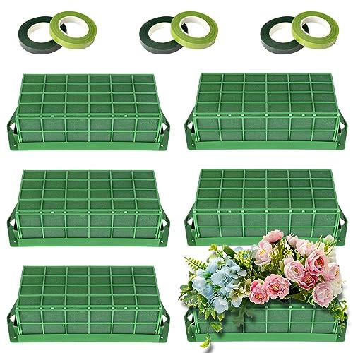 Floral Foam Cage, 6 Pack Foam Cage Blocks for Fresh Flower, Green Dry Flower Cage Holders for Artificial Flower Arrangement, Wedding Holiday, Interior and Garden Decorations | Amazon (US)