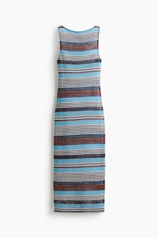 H & M - Glittery Open-Knit Dress - Blue | H&M (US + CA)