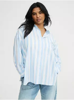 Drop-Shoulder Button-Up Shirt | Torrid (US & Canada)