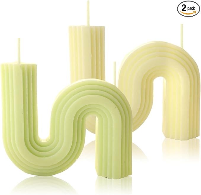 Aesthetic S Shaped Candles Twisted Candles, Aromatherapy Minimalist Modern Cool Candles Funny Cut... | Amazon (US)