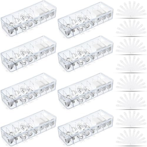 Tatuo 8 Pcs Cable Organizer Box with Wire Ties, Plastic Cord Storage Box with Lid, Electronics Or... | Amazon (US)