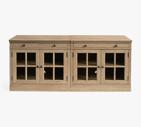 Livingston Media Console with Glass Cabinets (70'') | Pottery Barn (US)