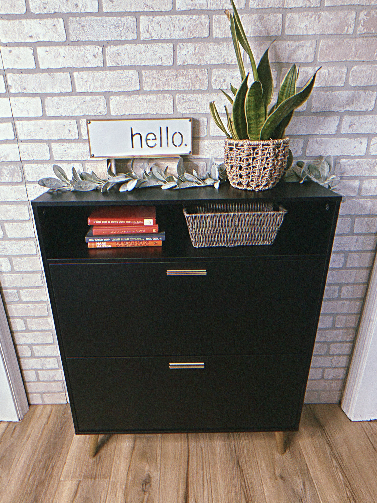 This is one of the most useful & CUTE furnishings I’ve ever put in my homes. A shoe cabinet!!!! 👠

With a family of 7 I wish I could have 7 of them (haha!) but this is in our entry way. It’s not huge & not my favorite one I’ve ever bought but it does the job. My favorite one was from IKEA. 

I love that they are slim, attach to the wall & they hide at least a few pairs of kicks we always have laying around. AND no one knows it’s SHOES! 

What do you do for shoes in your home? 🏡

#LTKfindsunder100 #LTKkids #LTKhome
