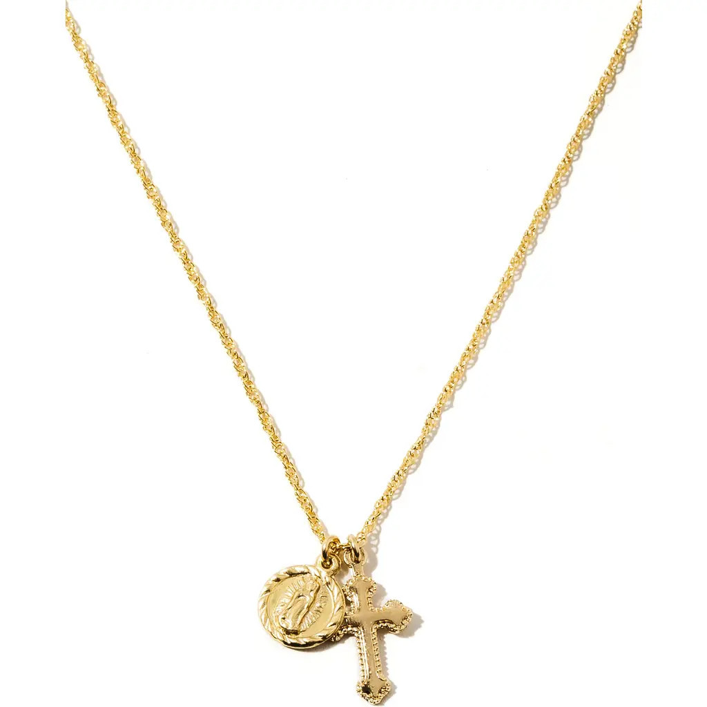 Child of Wild The Hail Mary Dainty Pendant Necklace in Gold at Nordstrom | Nordstrom