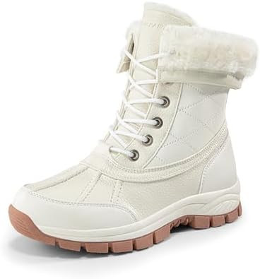 DREAM PAIRS Snow Boots for Women Waterproof Mid Calf Lace Up Duck Boots Warm Faux Fur FuzzyGo Bol... | Amazon (US)