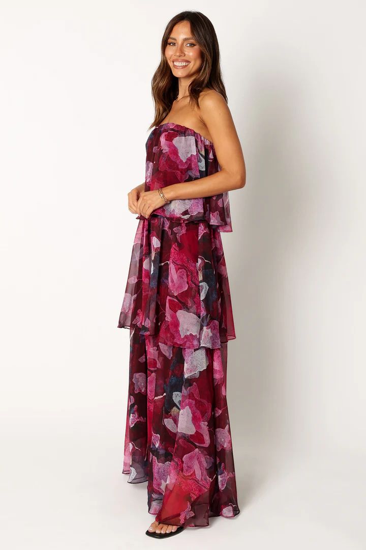 Bloom Strapless Maxi Dress - Purple Floral | Petal & Pup (US)