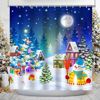 72Wx72H Funny Cat Shower Curtain Waterproof Polyester Fabric Shower Curtain with 12 Hooks | Wayfair North America