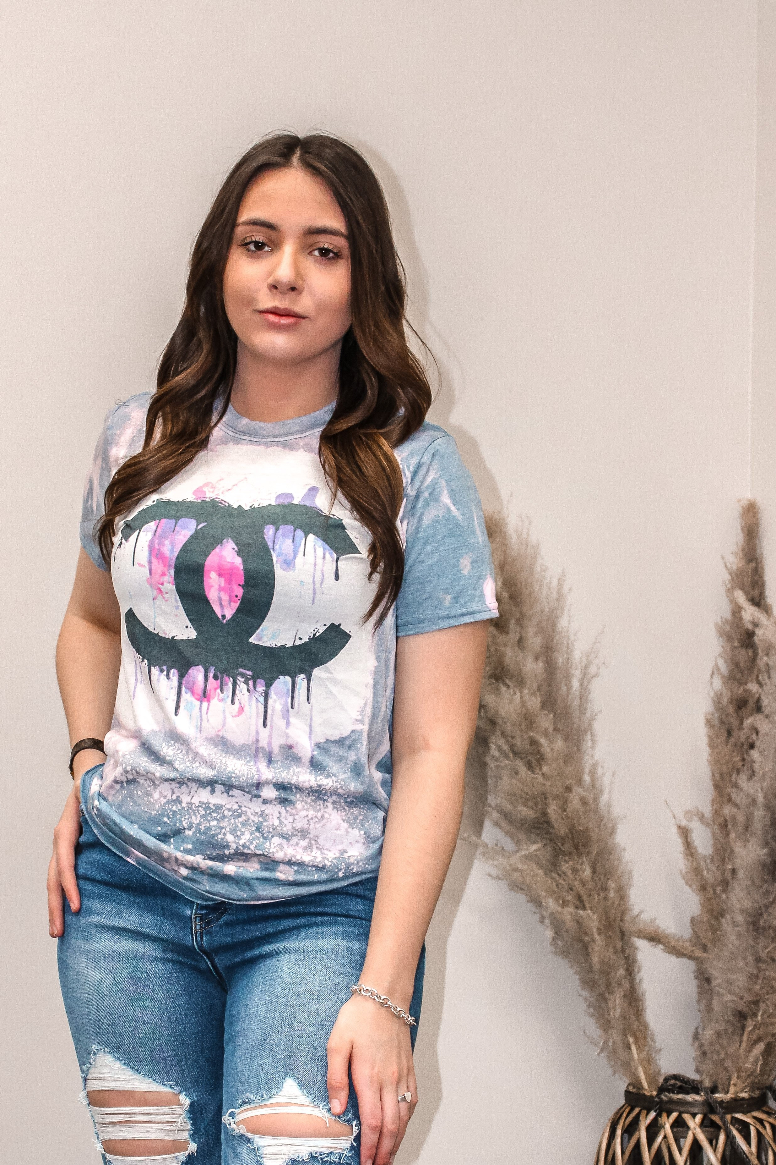 Watercolor CC Slate Acid Tshirt | Linnys Boutique