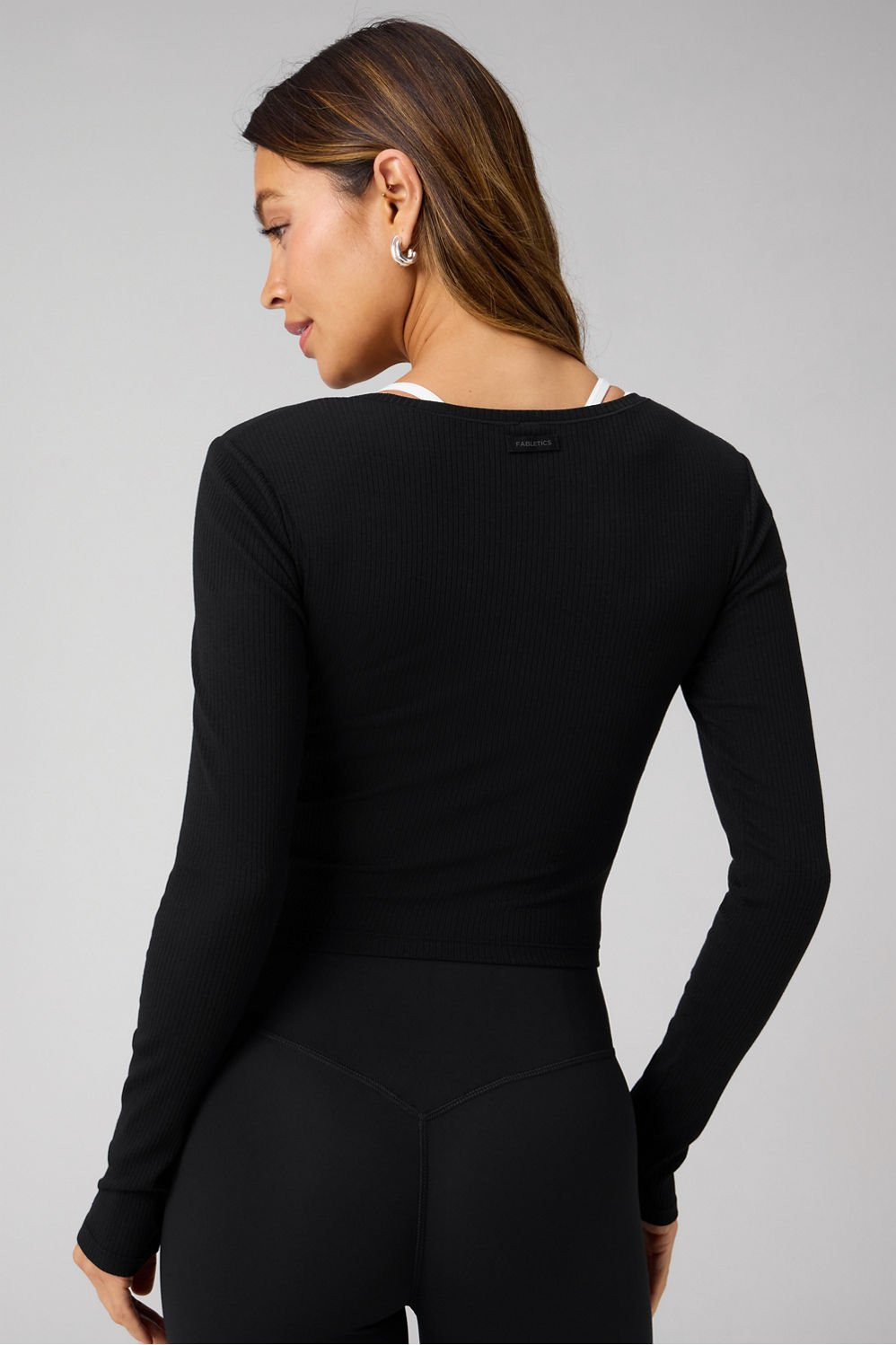 Modal Rib V-Neck Long-Sleeve Top | Fabletics