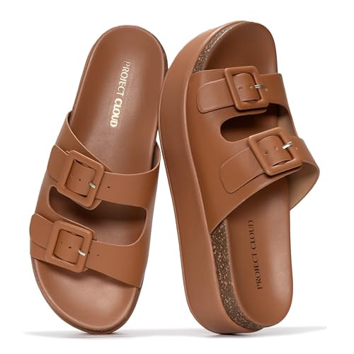 Project Cloud Platform Sandals Women - Plush & Soft Insole Wedge Slides for Women Footwear - Beach Essential Wedge Sandals for Women 2026 (Softy, COGLEA,5.5) | Amazon (US)