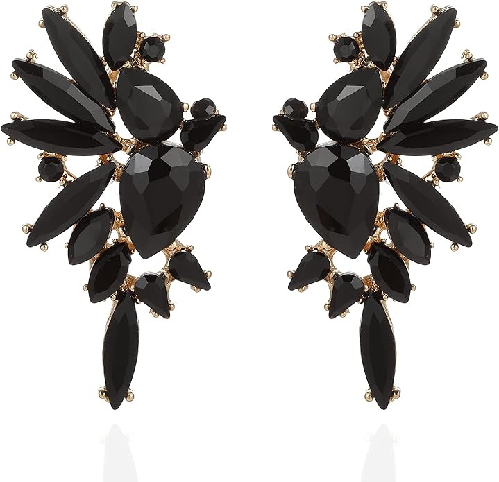 Vintage Rhinestone Statement Earrings for Women Fashion Bling Colorful Crystal Cluster Drop Dangl... | Amazon (US)