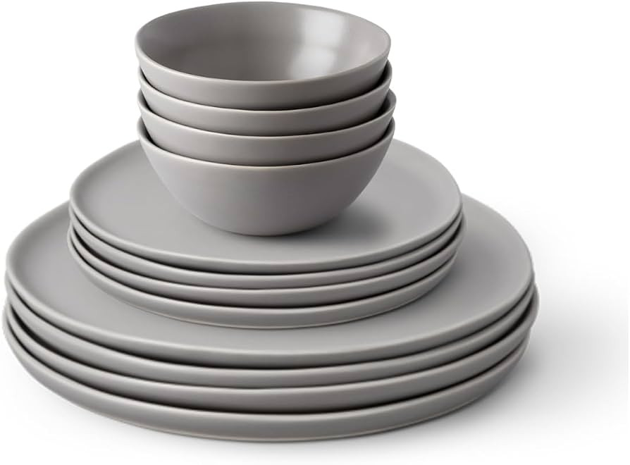 Fable Dinnerware Set - Includes 4 Each of The Dinner + Salad Plates, and The Breakfast Bowls - Di... | Amazon (US)