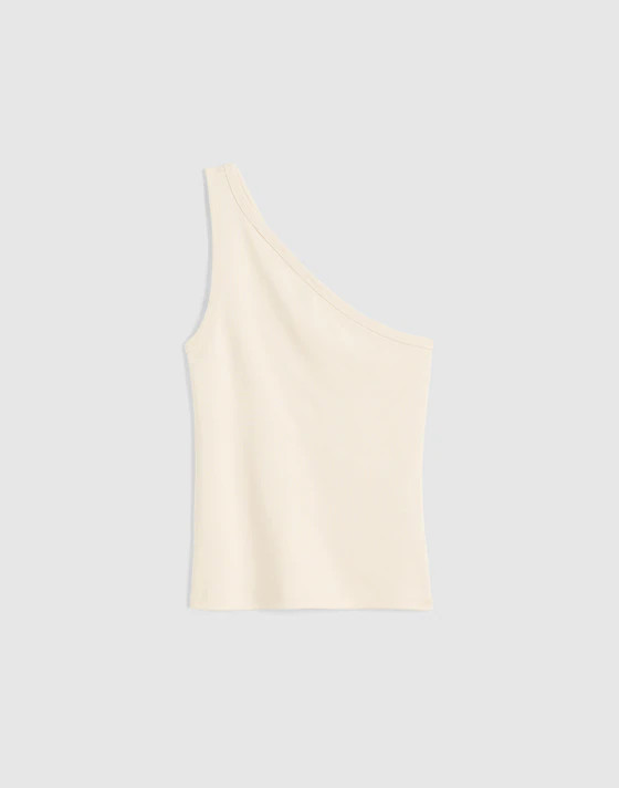 The '90s One-Shoulder Tank in Compact Cotton | Madewell