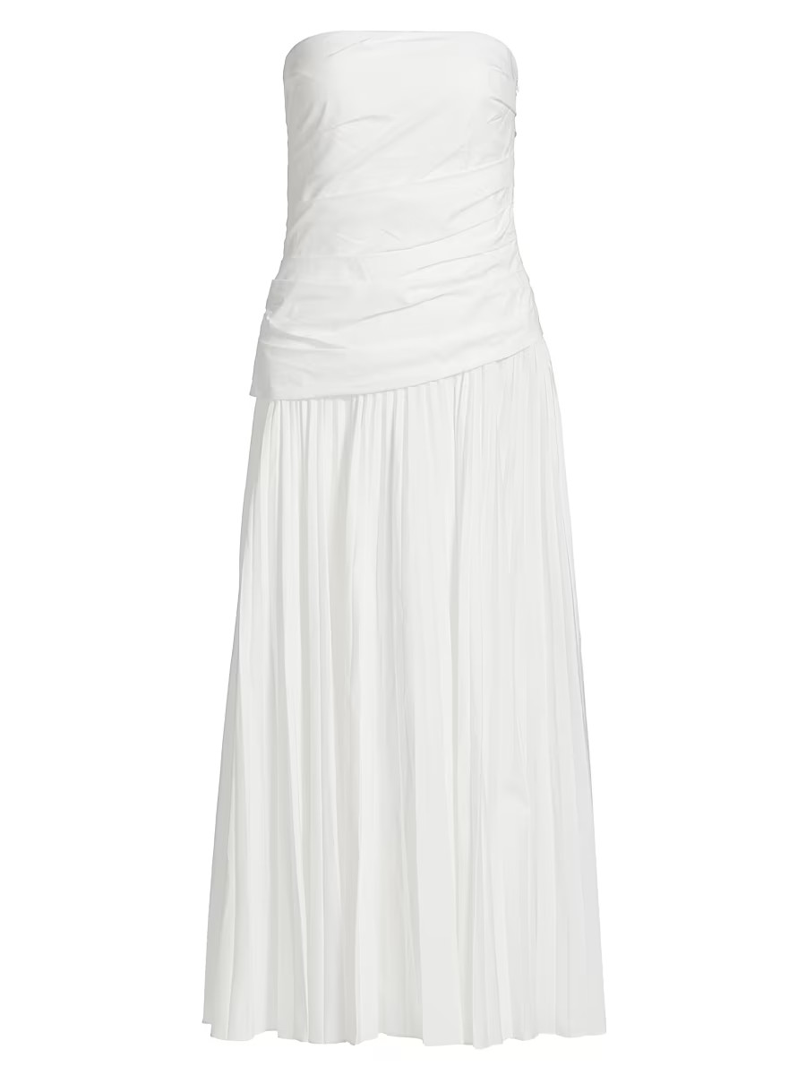 Women's Arie Strapless Bustier Midi-Dress - White - Size 10 | Saks Fifth Avenue