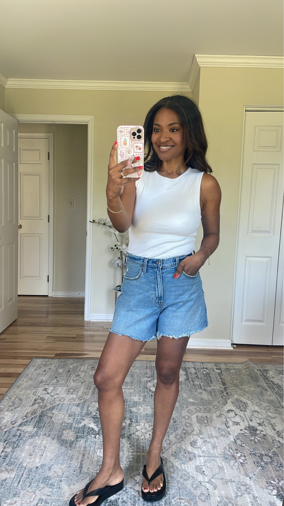 I sized up to a medium in the shell since I have a larger cup size. Love it. Wearing a size 27 in the curve love dad shorts

#LTKgrwm #LTKOver40
