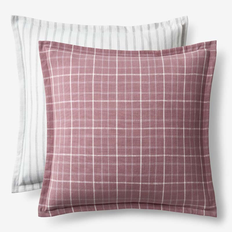 Yarn-Dyed Plaid Reversible Sham - Brick, Euro | The Company Store