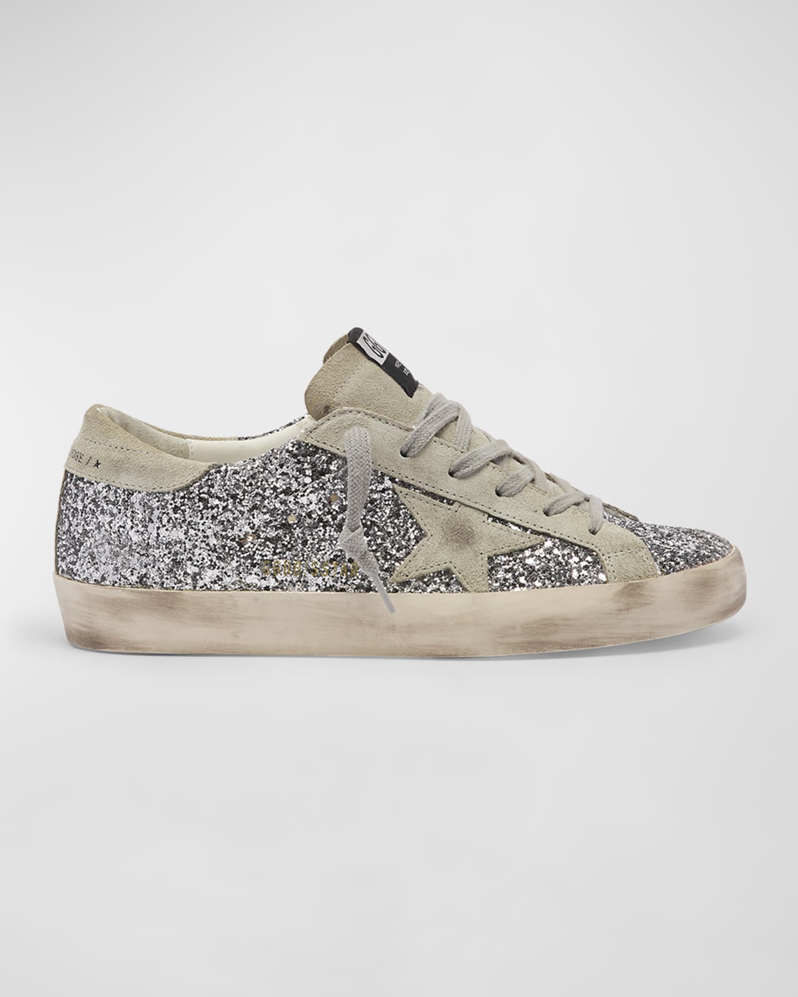 Superstar Suede Glitter Low-Top Sneakers | Neiman Marcus