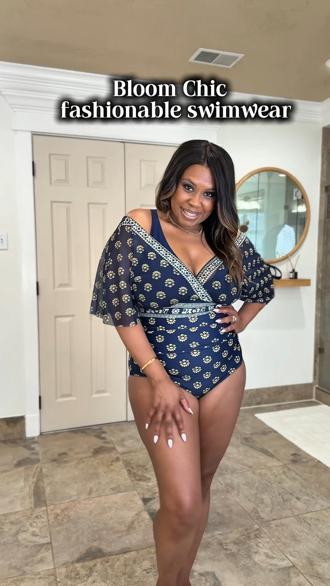 Two @bloomchic swimsuits that actually work for curves. The boho mesh one piece gives you support AND style, and the boho swim dress is giving full coverage without sacrificing cute. Wearing a 1X in both. I’m 5’7”, size 12, waist 37, hips 45, bust 36G. Shop both using my link! 🌊🖤

#LTKMidsize #LTKSwim #LTKOver40