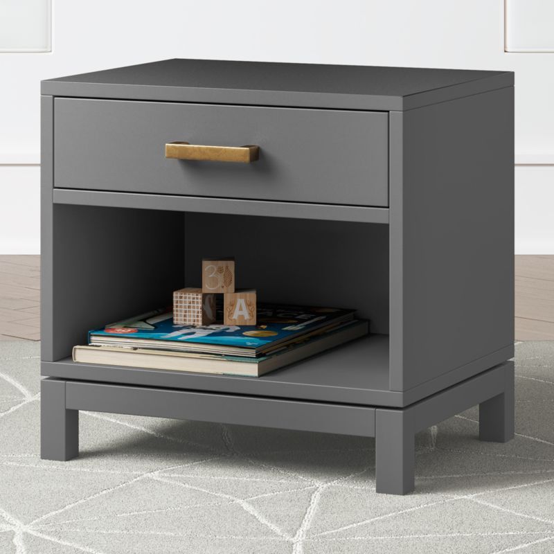 Parke Charcoal Kids Nightstand + Reviews | Crate & Kids | Crate & Barrel