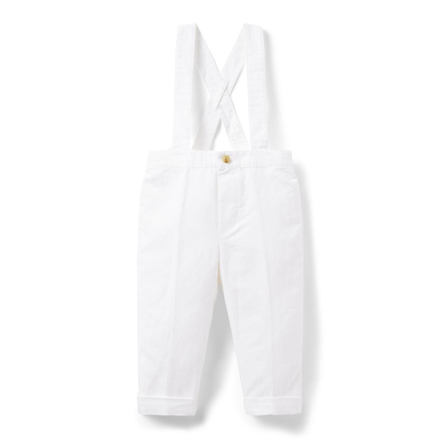 Baby Linen-Cotton Suspender Pant | Janie and Jack