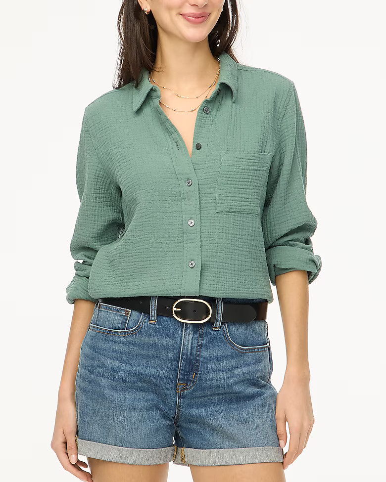 Gauze button-up shirt | J.Crew Factory