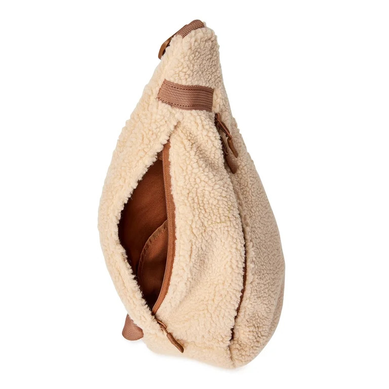 No Boundaries Women's Hands Free Zip Sling Bag Natural | Walmart (US)