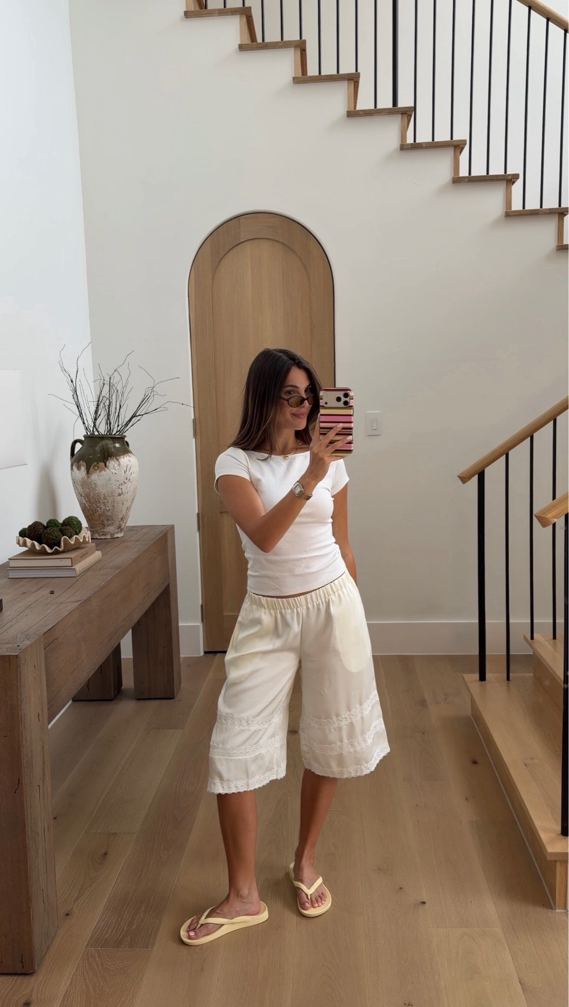 OOTD & grabbing coffee!! 🥐

Amazon finds, summer looks, fall outfit inspo, Archie’s, flip flops, travel looks, everyday outfit ideas, baby tee, jorts, Europe