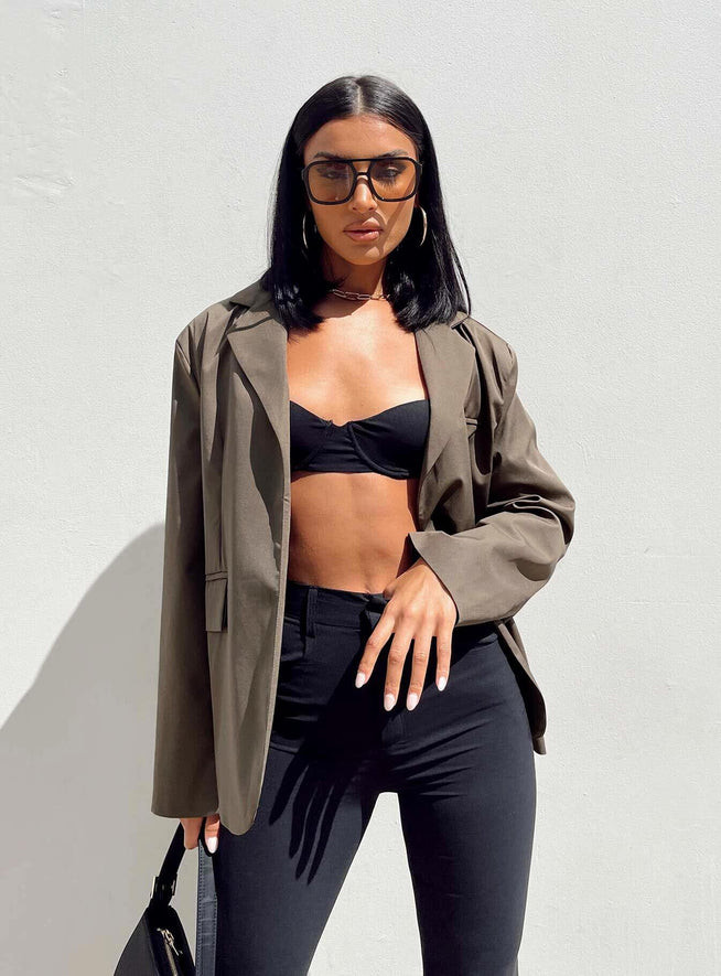 Morgana Blazer Brown | Princess Polly US