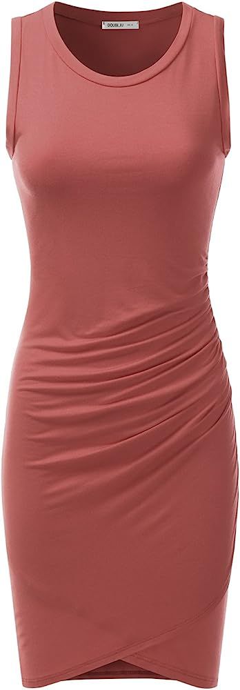 Doublju Stretchy Fitted Tulip Hem Tank Dress for Women with Plus Size (Made in USA) | Amazon (US)