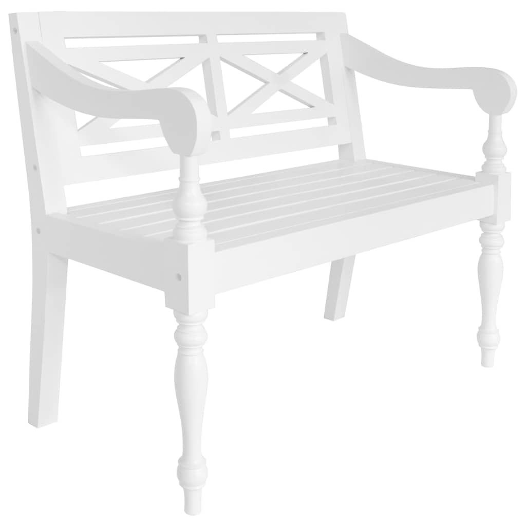 Octpeak Batavia Bench 38.6" Solid Mahogany Wood White | Walmart (US)