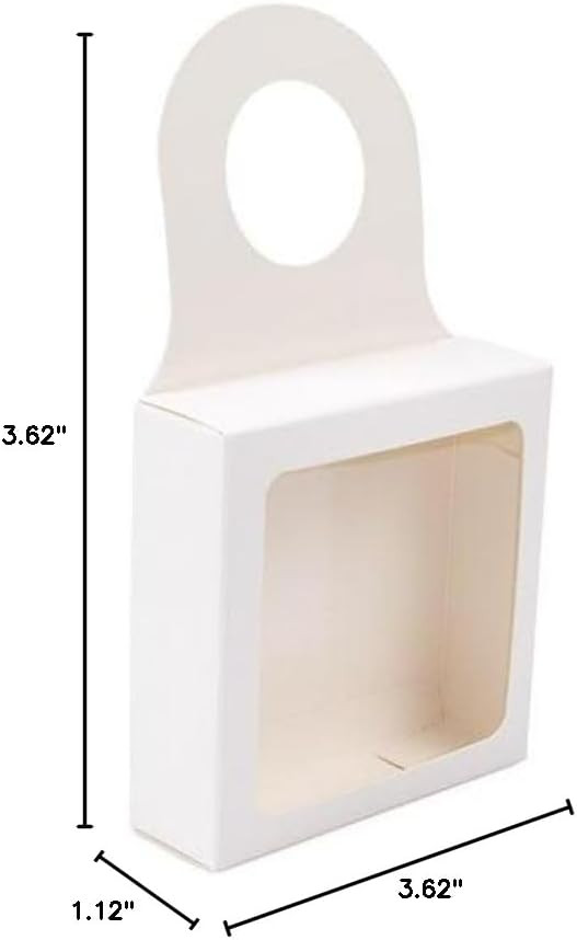 ClearBags White Paper Wine Bottle Box with Window, Size: 3 5/8" x 1 1/8" x 3 5/8", Hanging Foldab... | Amazon (US)
