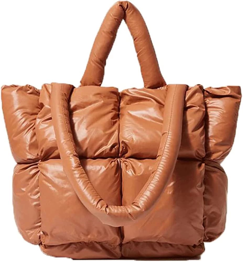 Lightweight Puffer Tote Purse Quilted Women Luxury Handbag Soft Shoulder Bag - Walmart.com | Walmart (US)